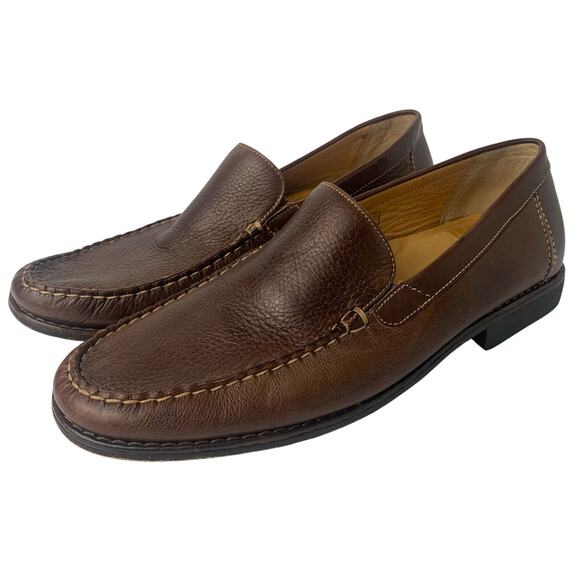 Johnston & Murphy Brown Leather Loafer Shoes Men's Size 8M Slip On Comfort